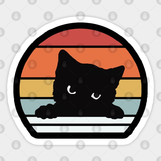 Cute Retro Cat Design Sticker by PsychoDynamics